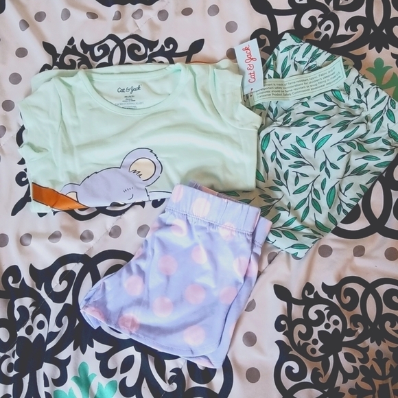 2/$15 CAT & Jack Toddler Moon Light Jade Pajama Set NWT - Picture 2 of 5